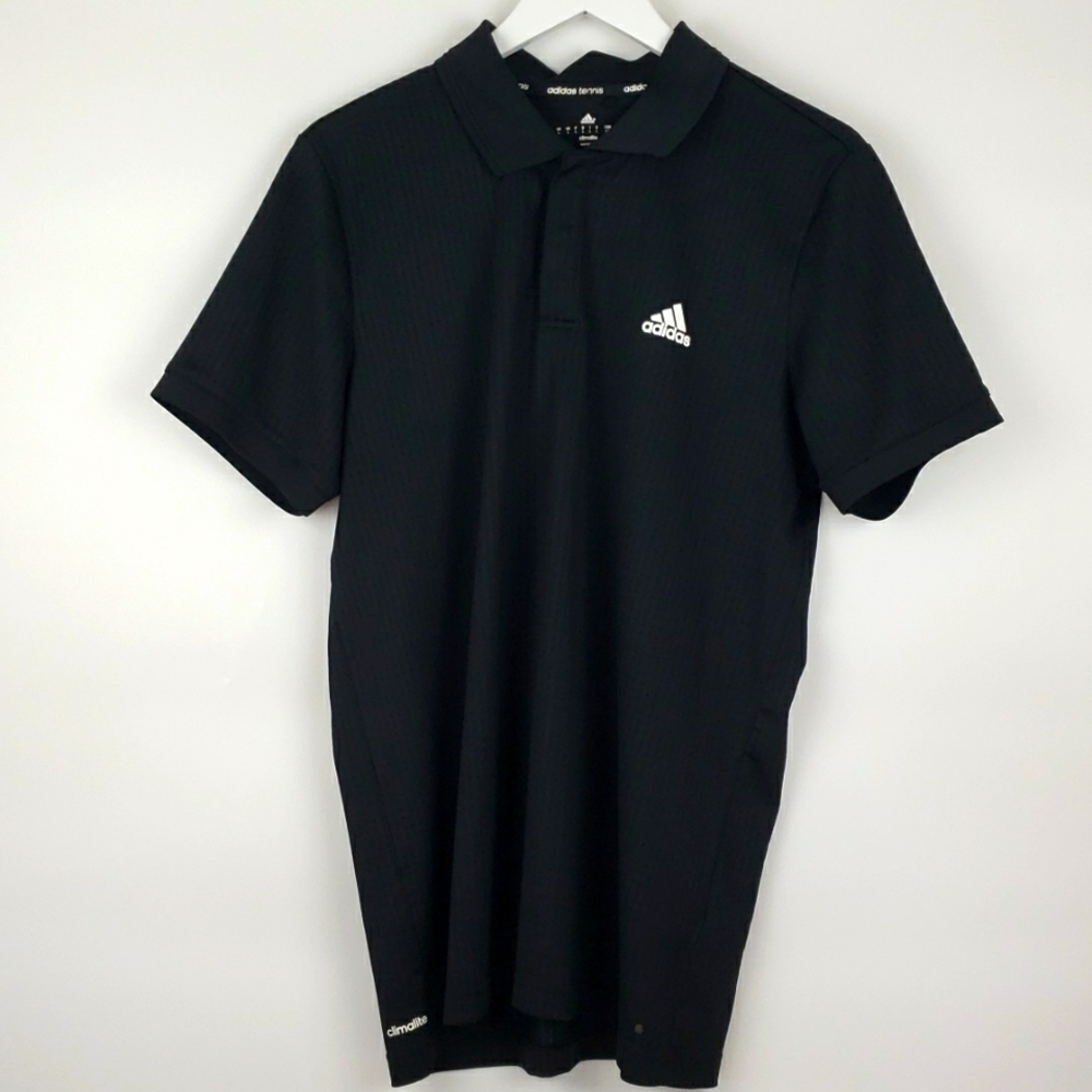 Adidas Tennis Polo Size Large in Black with Climalite